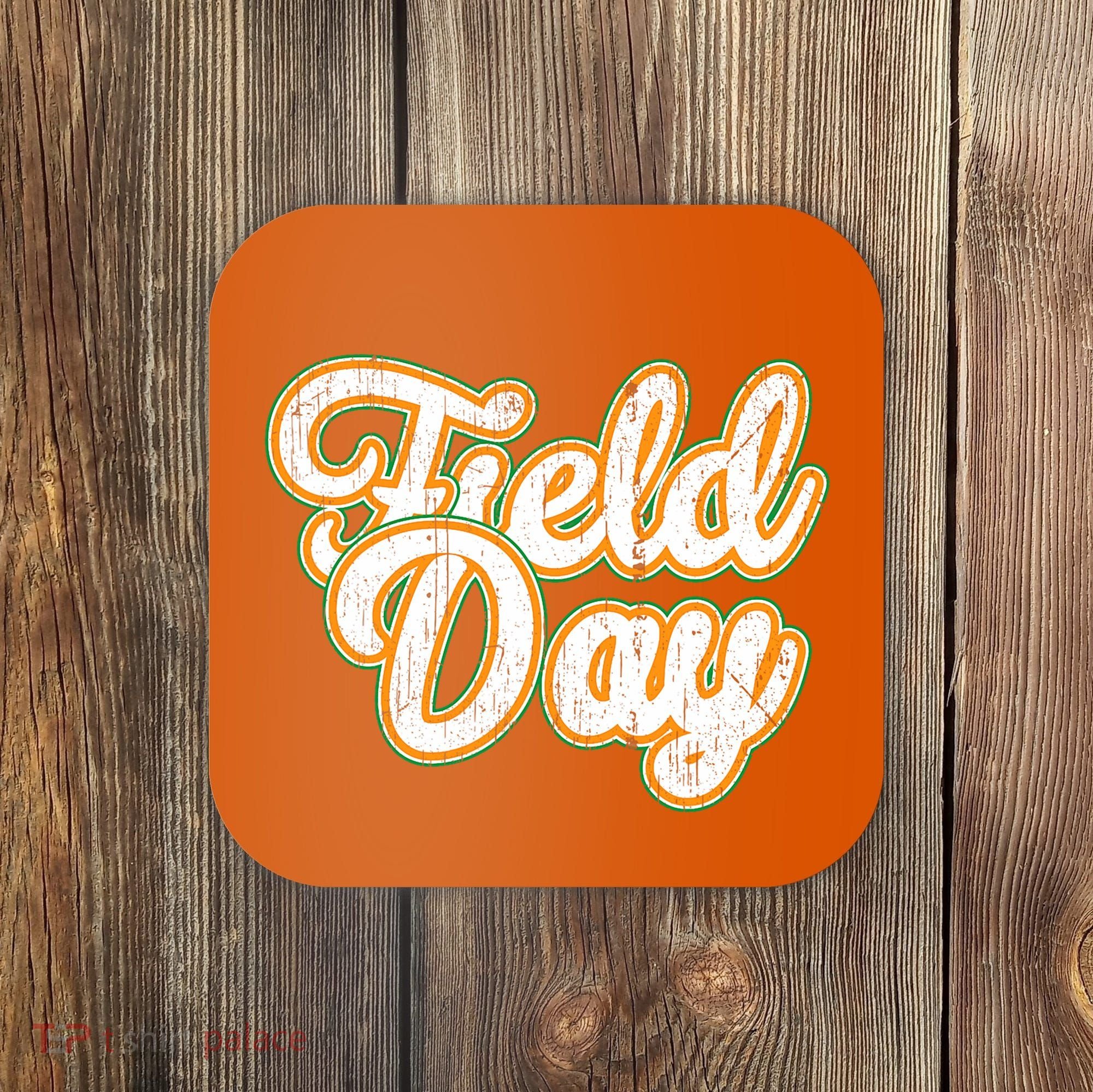 Field Day Retro Orange Field Day Games Adults Teachers Coaster