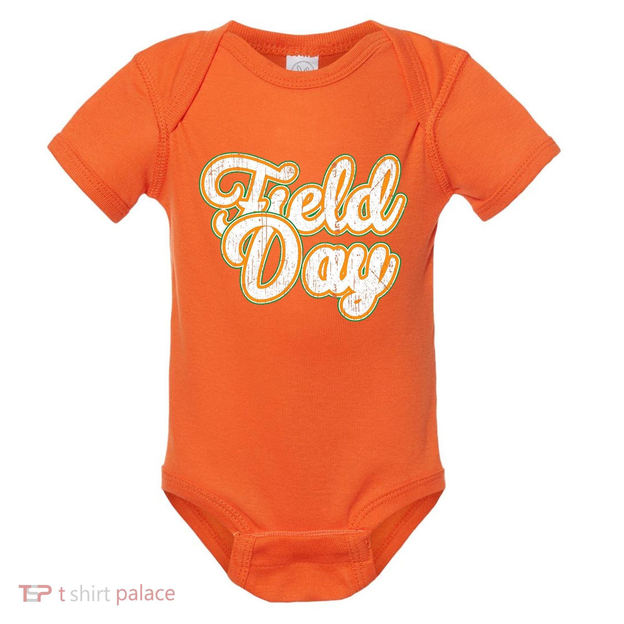 Field Day Retro Orange Field Day Games Adults Teachers Baby Bodysuit