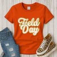 Field Day Retro Orange Field Day Games Adults Teachers Women's T-Shirt thumb 3