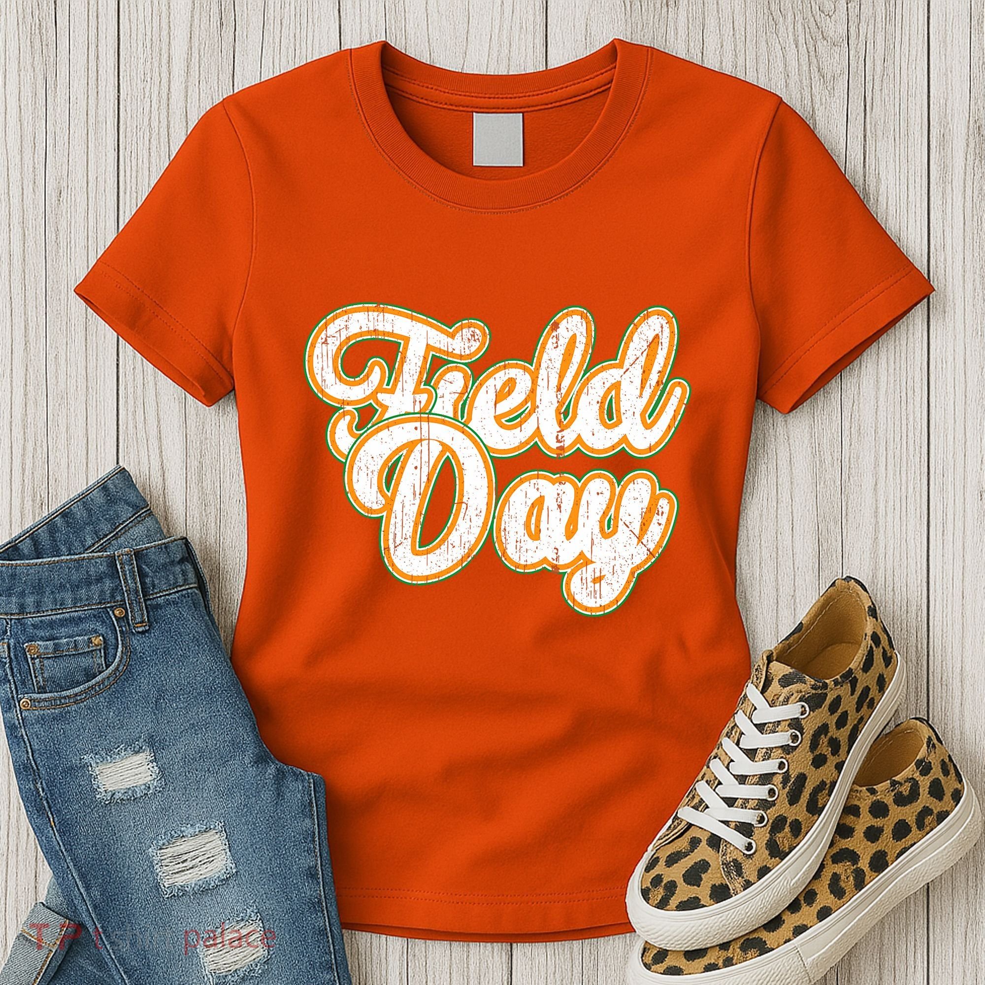 Field Day Retro Orange Field Day Games Adults Teachers Women's T-Shirt