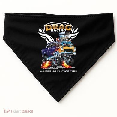 Funny Drag Racing USA-Made Doggie Bandana