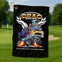 Funny Drag Racing Golf Towel thumb 1