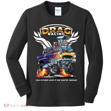 Funny Drag Racing Kids Long Sleeve Shirt