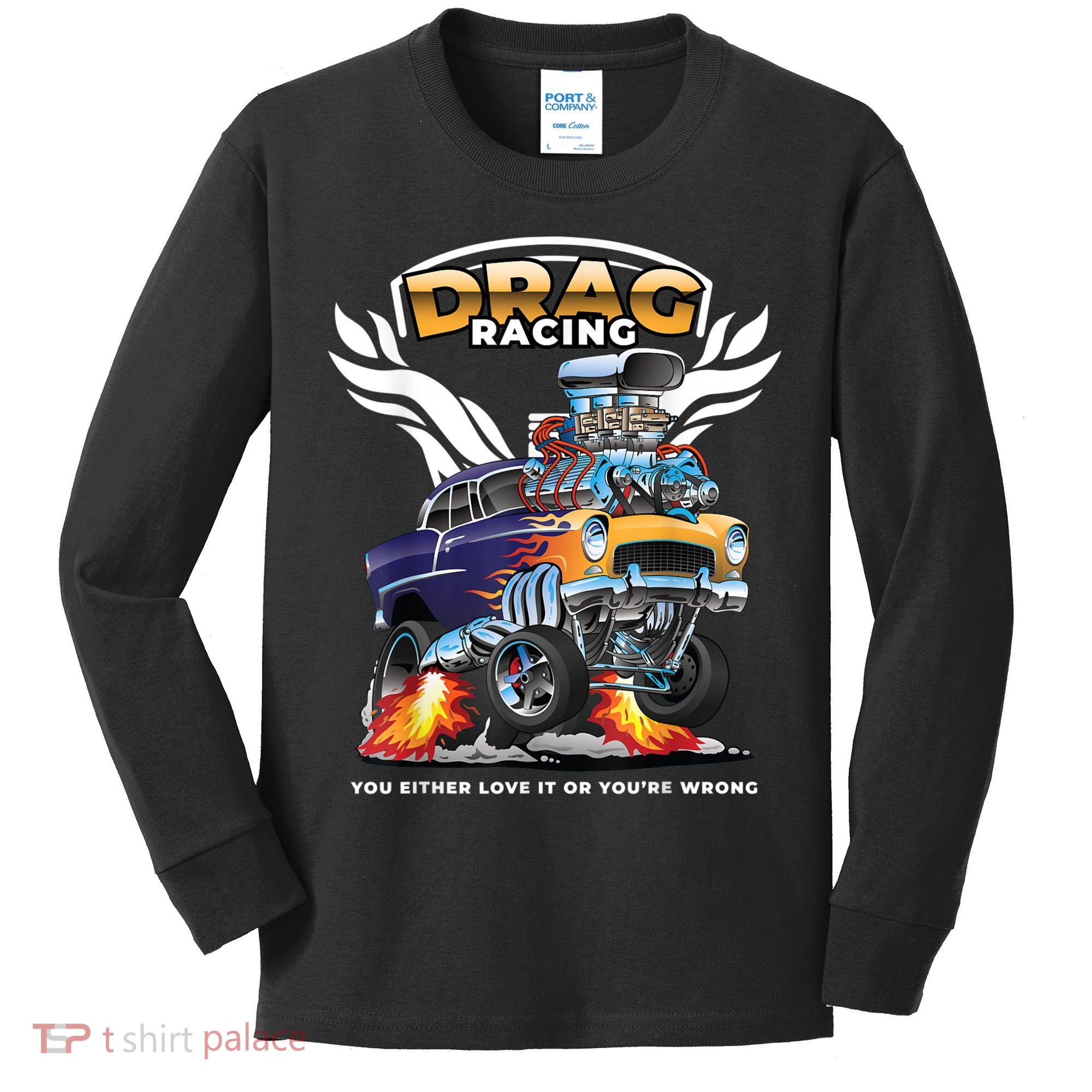 Funny Drag Racing Kids Long Sleeve Shirt