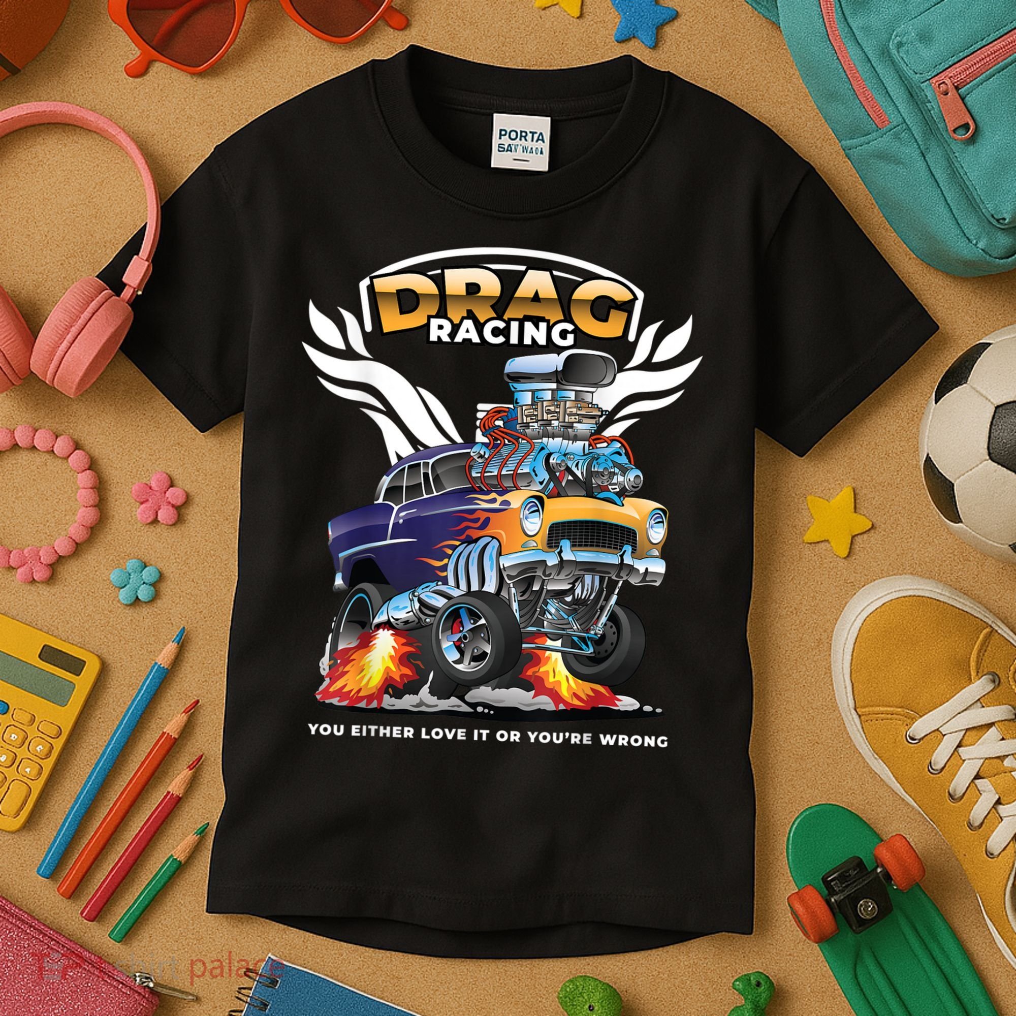 Funny Drag Racing Kids T-Shirt