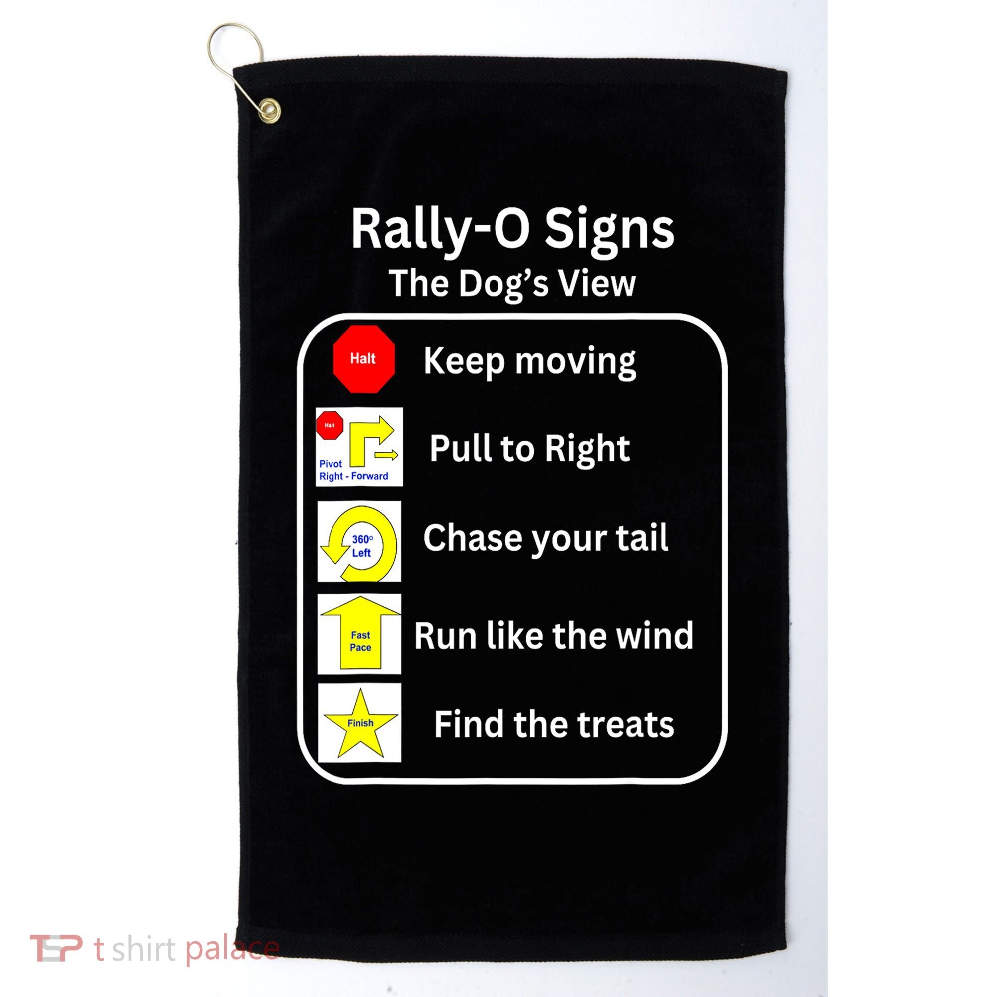 Funny Dog Rally Obedience Gift Golf Towel