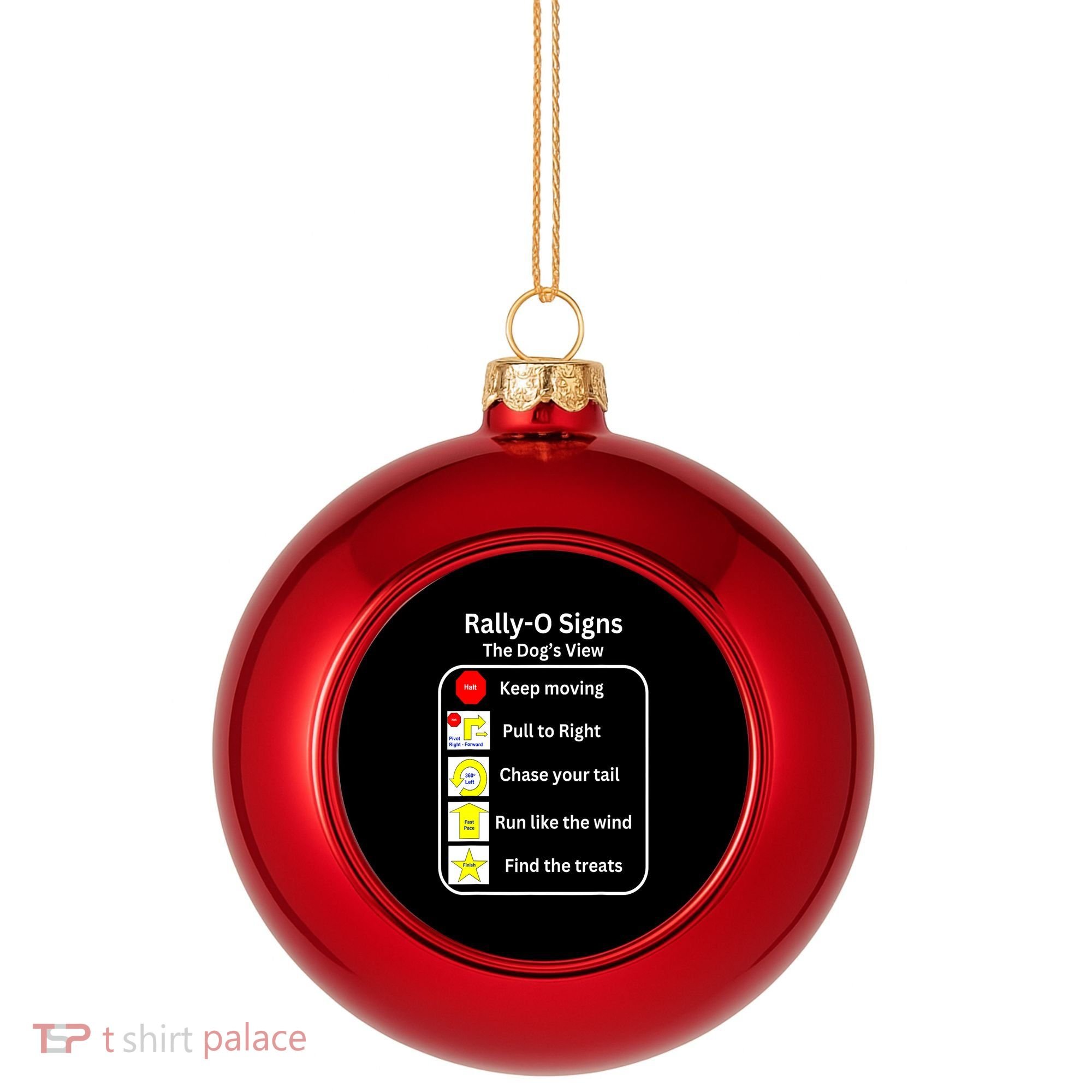 Funny Dog Rally Obedience Gift Plastic Christmas Ball Ornament