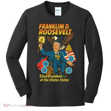 Franklin D Roosevelt The Presidential Chronicles Kids Long Sleeve Shirt