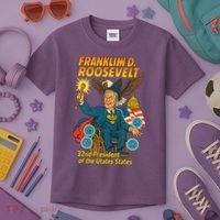 Franklin D Roosevelt The Presidential Chronicles Kids T-Shirt thumb 3