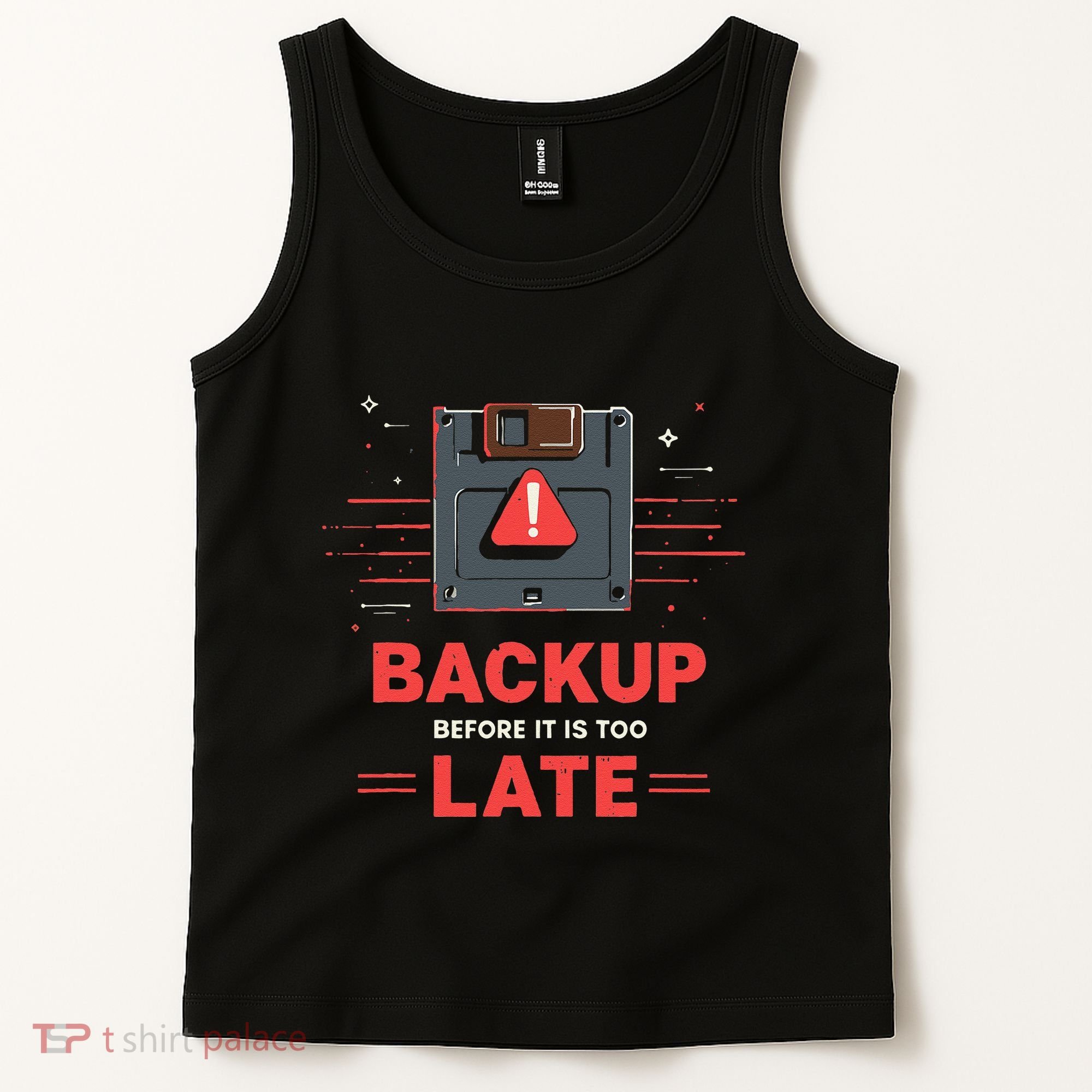Floppy Disk Retro Tech Nostalgia Old School Computing Humor Tank Top