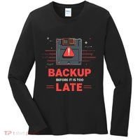 Floppy Disk Retro Tech Nostalgia Old School Computing Humor Women's Long Sleeve Shirt thumb 0