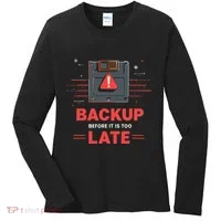 Floppy Disk Retro Tech Nostalgia Old School Computing Humor Women's Long Sleeve Shirt thumb 0
