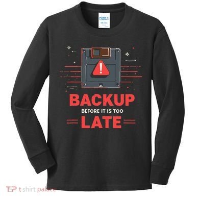 Floppy Disk Retro Tech Nostalgia Old School Computing Humor Kids Long Sleeve Shirt