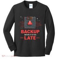 Floppy Disk Retro Tech Nostalgia Old School Computing Humor Kids Long Sleeve Shirt thumb 0