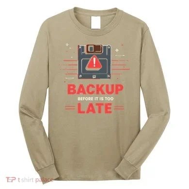 Floppy Disk Retro Tech Nostalgia Old School Computing Humor Long Sleeve Shirt