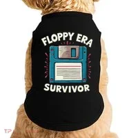 Floppy Disk Retro Tech Nostalgia Old School Computing Humor Doggie Tank thumb 0