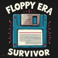 Floppy Disk Retro Tech Nostalgia Old School Computing Humor Doggie Tank thumb 4