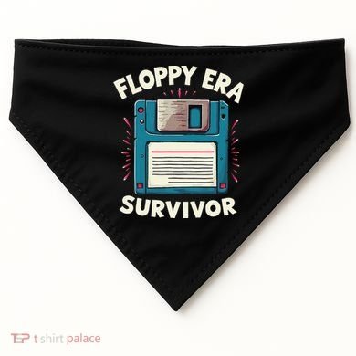 Floppy Disk Retro Tech Nostalgia Old School Computing Humor USA-Made Doggie Bandana