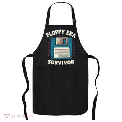 Floppy Disk Retro Tech Nostalgia Old School Computing Humor Apron