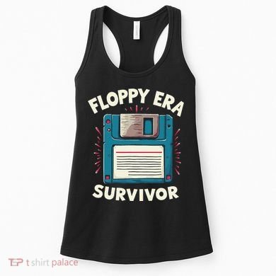 Floppy Disk Retro Tech Nostalgia Old School Computing Humor Women's Tank Top