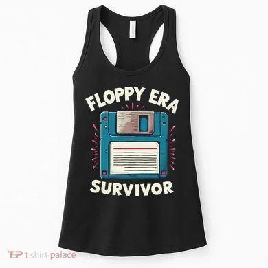 Floppy Disk Retro Tech Nostalgia Old School Computing Humor Women's Tank Top