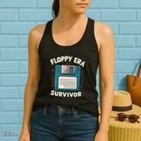 Floppy Disk Retro Tech Nostalgia Old School Computing Humor Women's Tank Top thumb 2