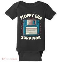 Floppy Disk Retro Tech Nostalgia Old School Computing Humor Baby Bodysuit thumb 0