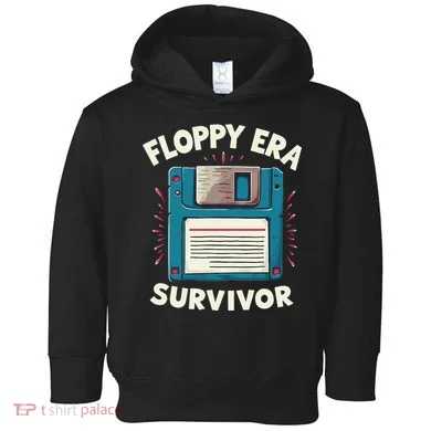 Floppy Disk Retro Tech Nostalgia Old School Computing Humor Toddler Hoodie