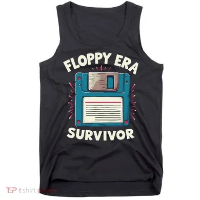 Floppy Disk Retro Tech Nostalgia Old School Computing Humor Tank Top
