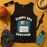 Floppy Disk Retro Tech Nostalgia Old School Computing Humor Tank Top thumb 4
