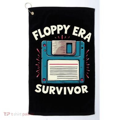 Floppy Disk Retro Tech Nostalgia Old School Computing Humor Golf Towel