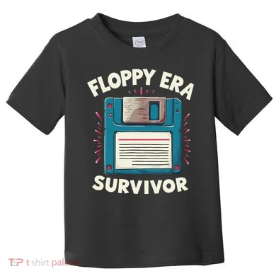 Floppy Disk Retro Tech Nostalgia Old School Computing Humor Toddler T-Shirt