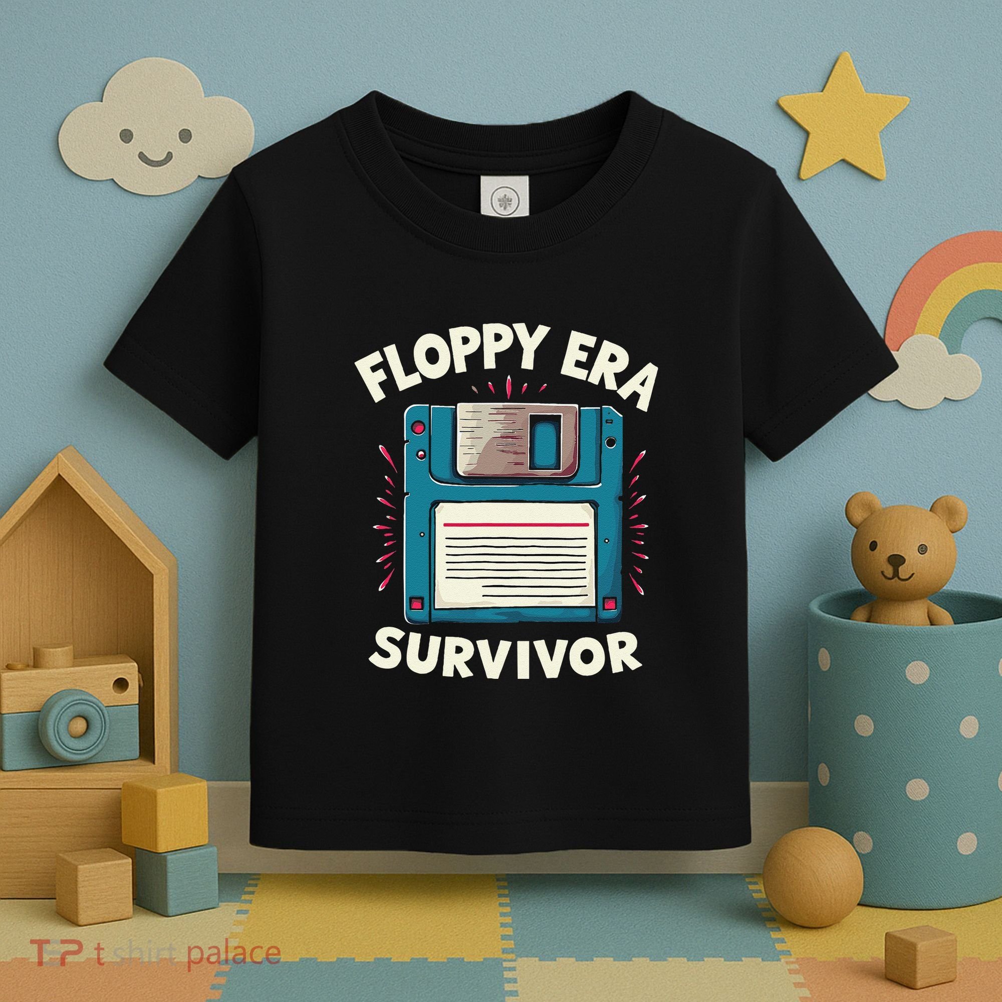 Floppy Disk Retro Tech Nostalgia Old School Computing Humor Toddler T-Shirt