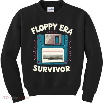 Floppy Disk Retro Tech Nostalgia Old School Computing Humor Kids Sweatshirt