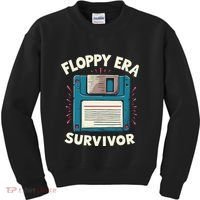 Floppy Disk Retro Tech Nostalgia Old School Computing Humor Kids Sweatshirt thumb 0
