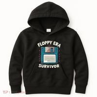 Floppy Disk Retro Tech Nostalgia Old School Computing Humor Kids Hoodie thumb 0
