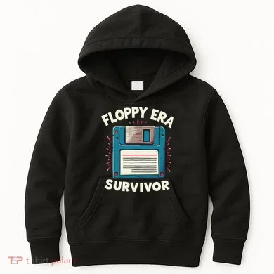 Floppy Disk Retro Tech Nostalgia Old School Computing Humor Kids Hoodie
