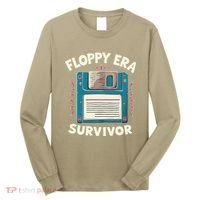 Floppy Disk Retro Tech Nostalgia Old School Computing Humor Long Sleeve Shirt thumb 0