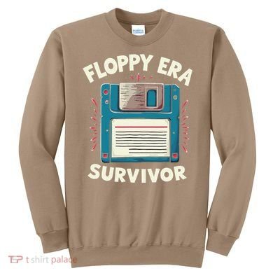 Floppy Disk Retro Tech Nostalgia Old School Computing Humor Sweatshirt