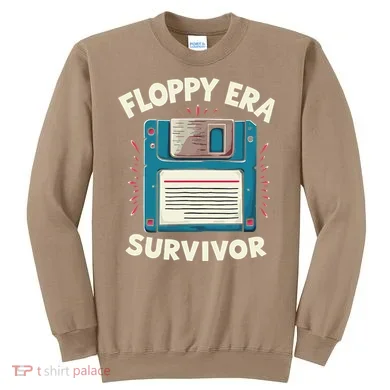 Floppy Disk Retro Tech Nostalgia Old School Computing Humor Sweatshirt