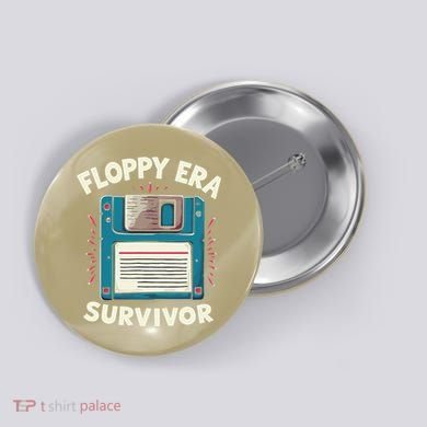 Floppy Disk Retro Tech Nostalgia Old School Computing Humor Button