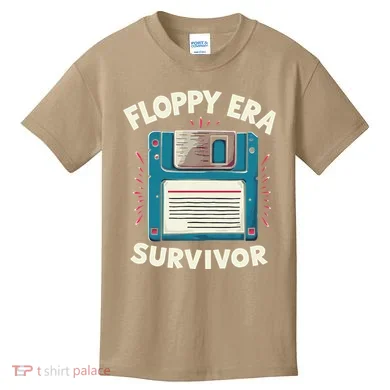 Floppy Disk Retro Tech Nostalgia Old School Computing Humor Kids T-Shirt
