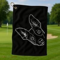 Funny Dog Rat Terrier Golf Towel thumb 1