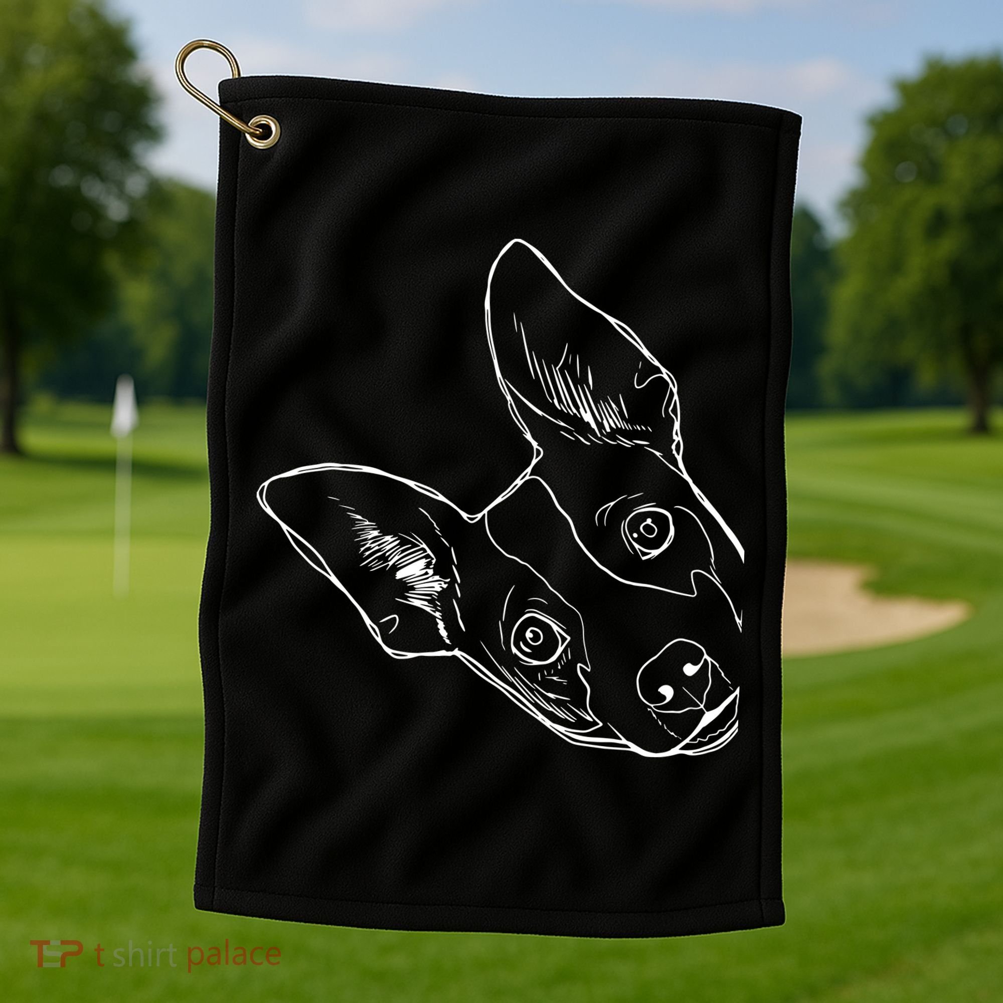Funny Dog Rat Terrier Golf Towel