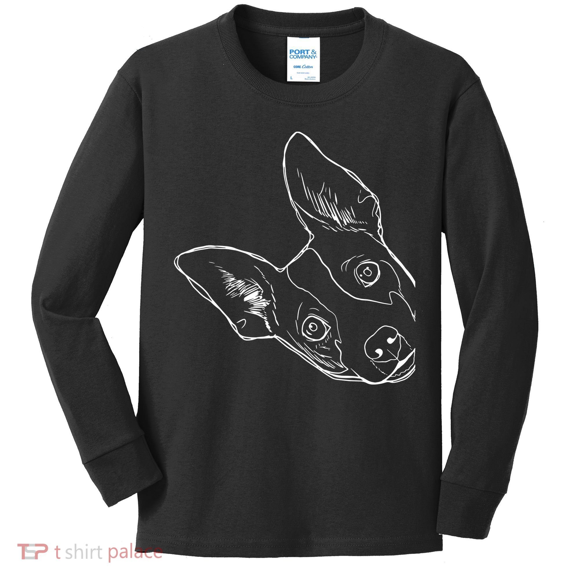 Funny Dog Rat Terrier Kids Long Sleeve Shirt