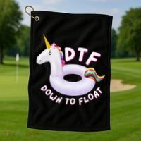 Funny Dtf River Tubing Down To Float Summer Float Trip Golf Towel thumb 1