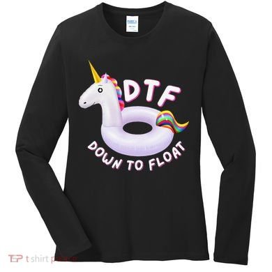 Funny Dtf River Tubing Down To Float Summer Float Trip Women's Long Sleeve Shirt