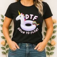 Funny Dtf River Tubing Down To Float Summer Float Trip Women's T-Shirt thumb 2