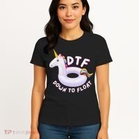 Funny Dtf River Tubing Down To Float Summer Float Trip Women's T-Shirt thumb 4