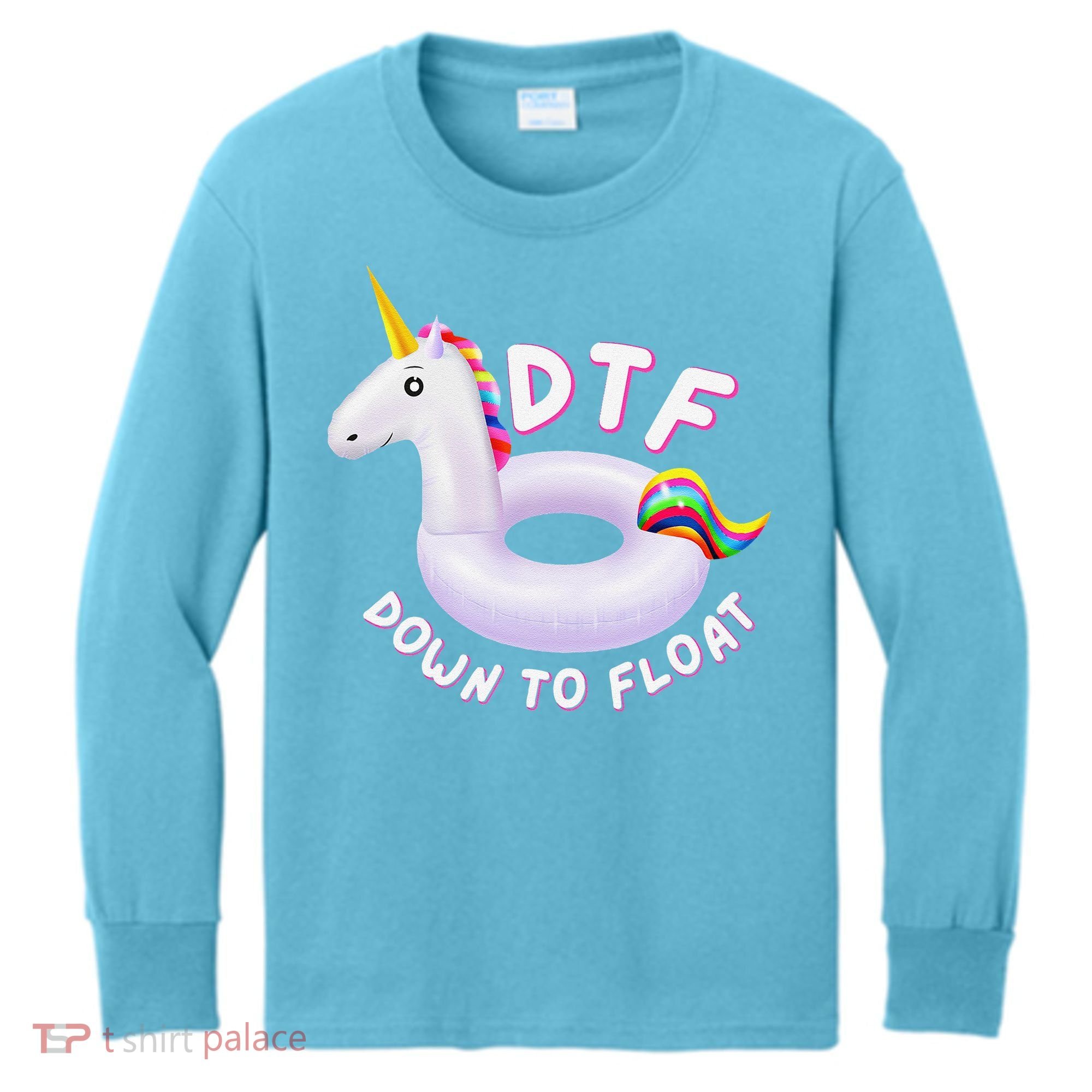 Funny Dtf River Tubing Down To Float Summer Float Trip Kids Long Sleeve Shirt